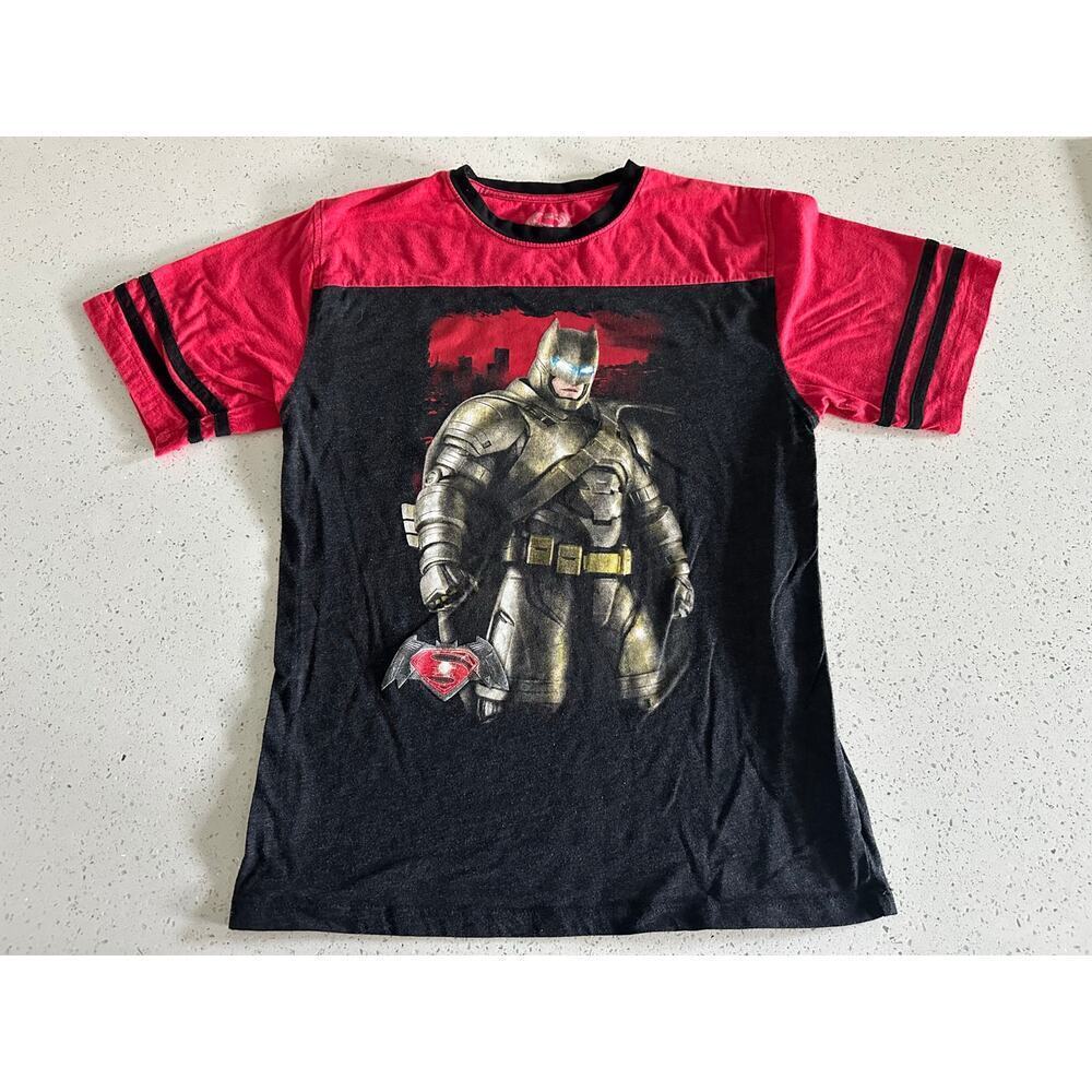 Youth 2XL Batman V Superman Dawn of Justice T-Shirt Black & Red